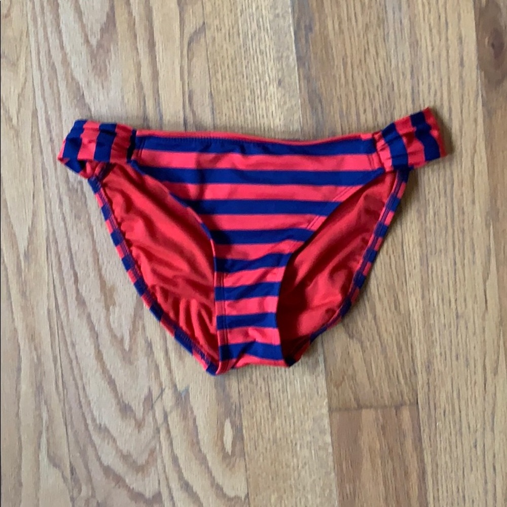 Red and Navy Striped Bikini Bottom